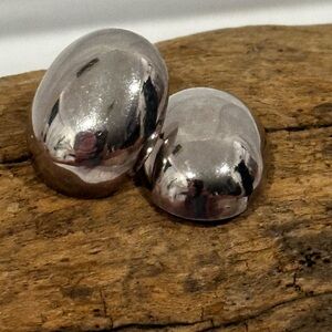 925 Modernist Domed Bold Oval Impact Elegant silver earrings